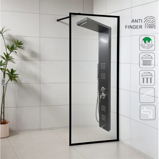Sam Hazar Füme Duş Paneli ,Anti Finger Printed Duş Panel