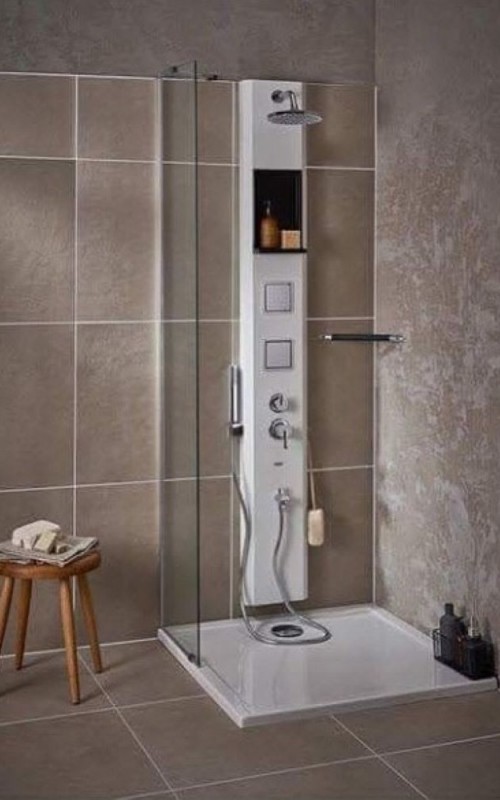 MS-05B SAM TUNA KREM (YUVARLAK AYNA,SİS TEPE ) DUŞ PANELİ